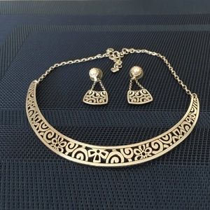 Brighton Silver Tone Collar Necklace & Earring Set